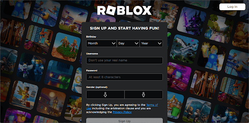 Roblox sign up