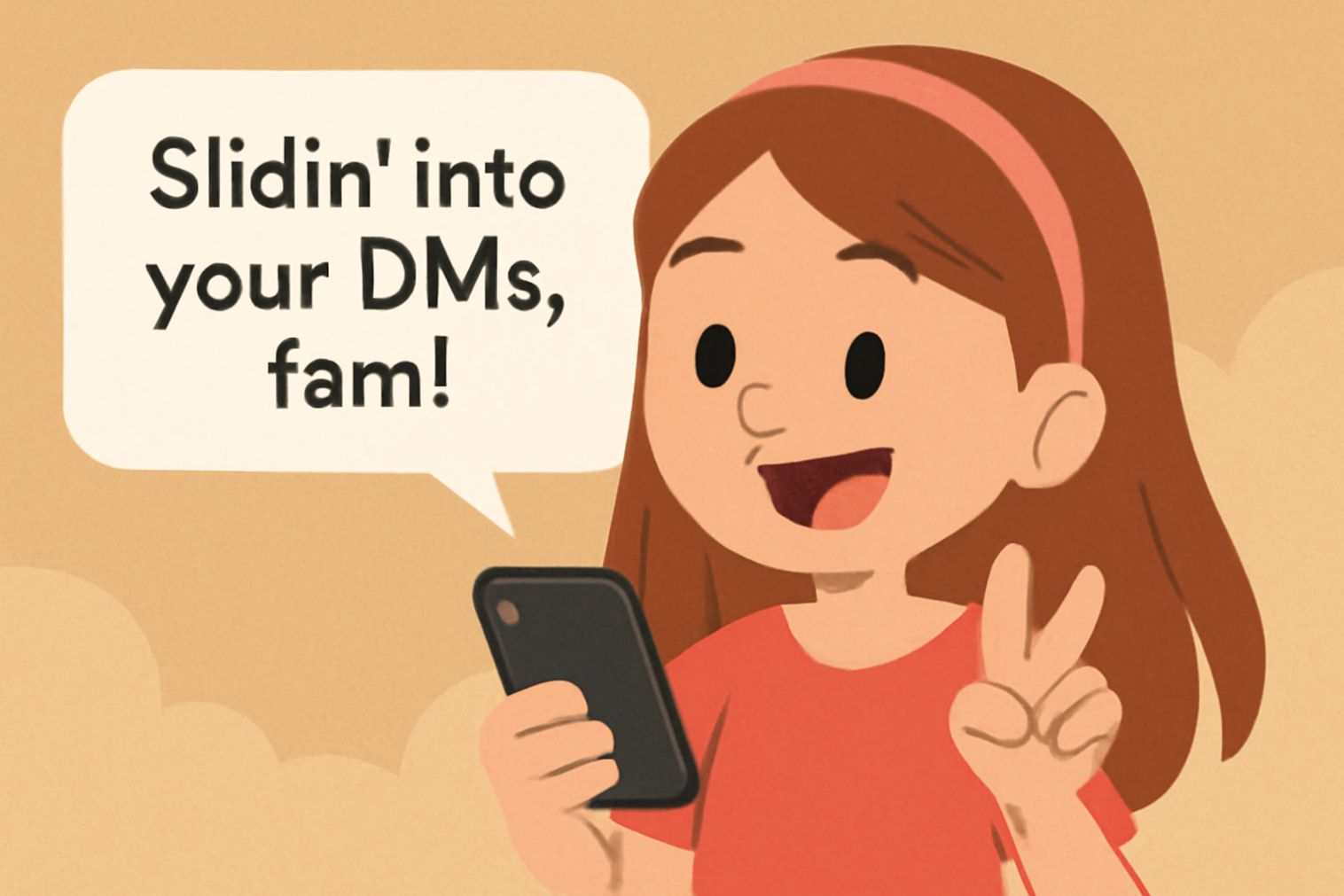 a girl using snap chat slang
