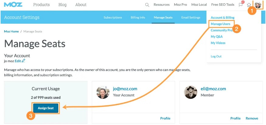 choose Account & Billing or Manage Account